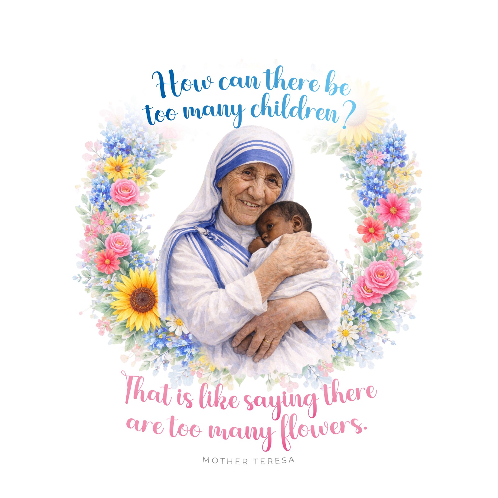Virgin Mary holding a baby